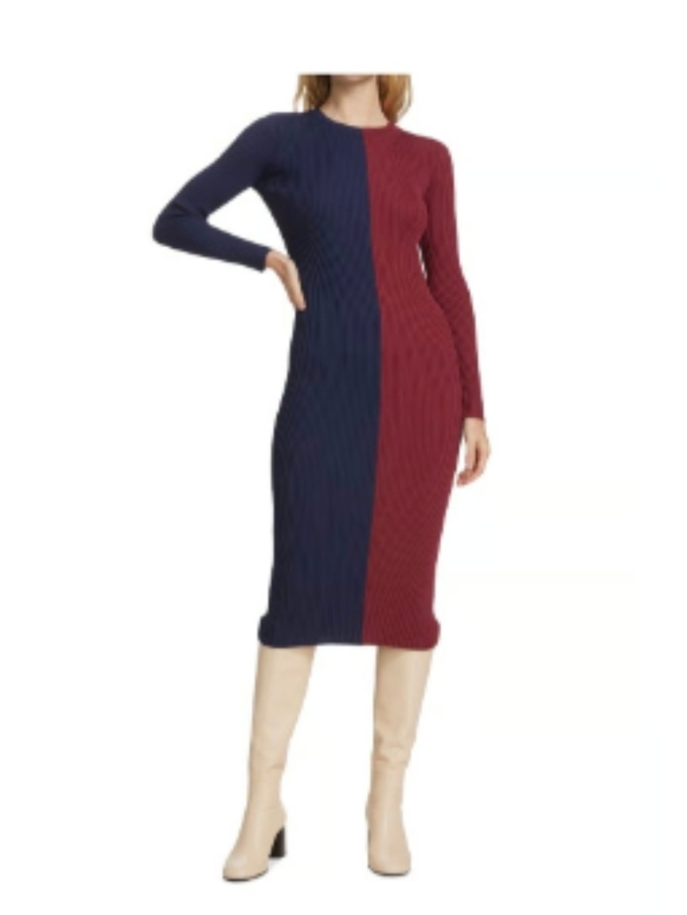 Staud Ribbed Midi Dress - Picture 3 of 16
